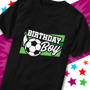 Camiseta Aniversário de criança de futebol de futebol