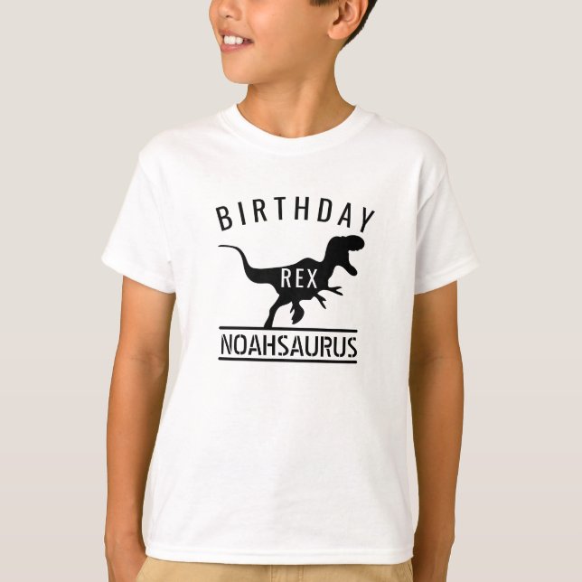 Camiseta Aniversário de criança do Dinossauro Personalizado (Frente)