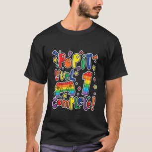 Camiseta Aniversário de criança Garota Nível 1 Pop Completa