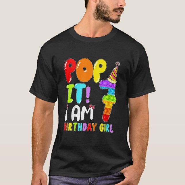 Camiseta Aniversário de criança Kids Pop Eu Tenho 7 Anos 7  (Frente)