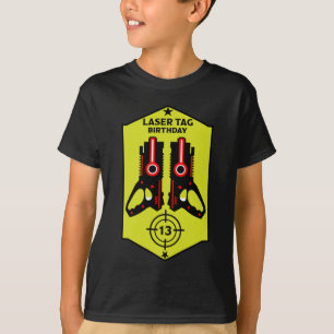 Camiseta Aniversário de criança Laser Tag 13 T-Shirt Com Id