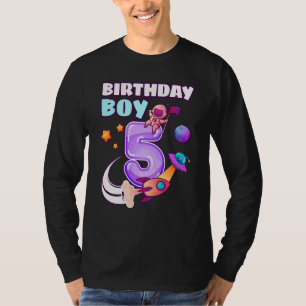 Camiseta Aniversário de criança Menino 5 Anos Astrona