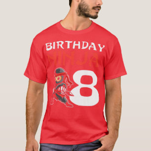 Camiseta Aniversário de criança Ninja 8 Anos Sétima Anivers
