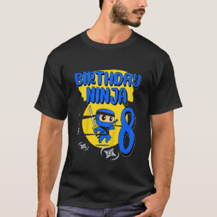 Camiseta Aniversário de criança Ninja Festa De 8 Anos No Di