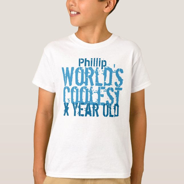 Camiseta aniversário de criança QUALQUER ANO O mais legal d (Frente)