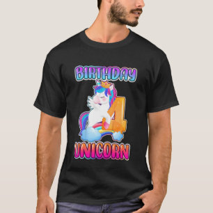 Camiseta Aniversário de criança Rapariga Com 4 Anos Pequeno