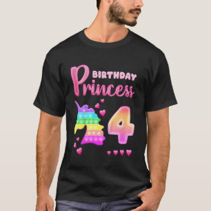 Camiseta Aniversário de criança Rapariga de 4 anos Pop Unic