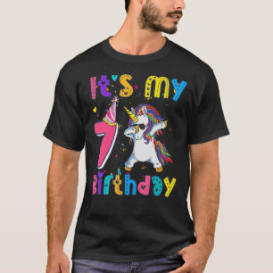 Camiseta Aniversário de criança Unicorn 7 tenho 7 anos