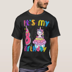 Camiseta Aniversário de criança Unicorn 8º eu tenho 8 anos