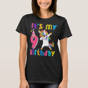 Camiseta Aniversário de criança Unicorn 9º eu tenho 9 anos