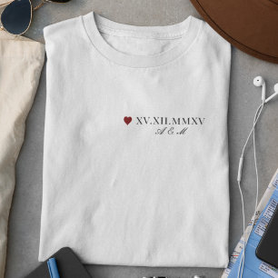 Camiseta Aniversário de Data Numérica Romana Personalizada