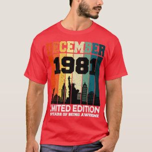 Camiseta Aniversário De Dezembro De 1981, 39 Anos De Idade