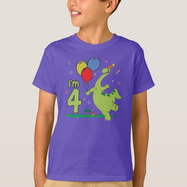 Camiseta Aniversário de Dino 4o (Frente)