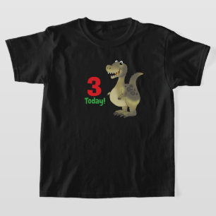 Camiseta Aniversário de Dinossauro de 3 Anos - 3º Aniversár