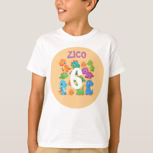 Camiseta Aniversário de Dinossauro Personalizado 