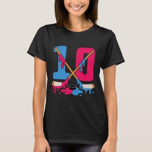 Camiseta Aniversário de Drip de Gelo de Hóquei 10º Número 1
