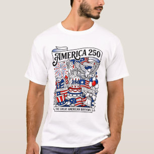 Camiseta Aniversário de Duzentos e Cinquenta Anos dos Estad