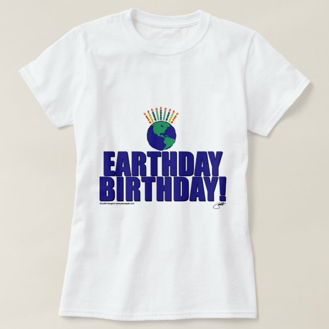 Camiseta Aniversário de Earthday (Frente do Design)