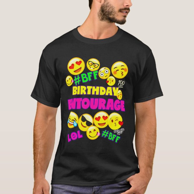 Camiseta Aniversário De Emoji Para Entusiastas De Aniversár (Frente)