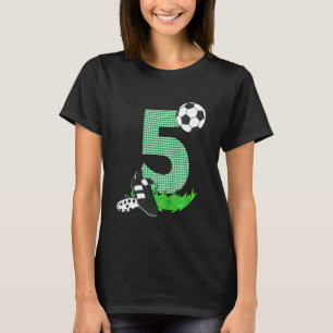 Camiseta Aniversário de Futebol dos Meninos de 5 de Anivers