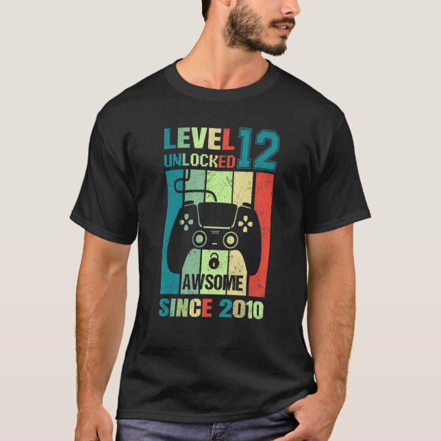 Camiseta Aniversário de jogos de nível 12 desbloqueado Sin  (Frente)