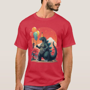 Camiseta Aniversário de Kaiju Japão Festa de Aniversário de