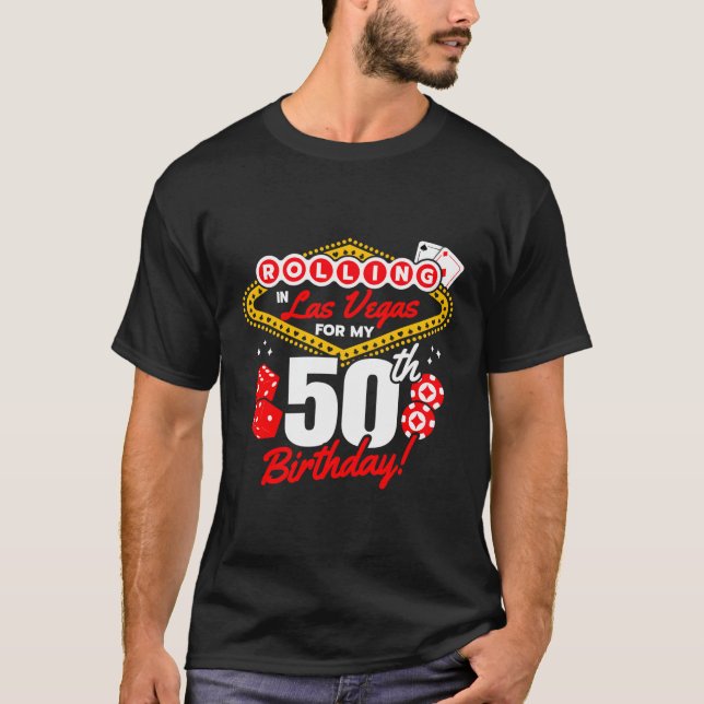 Camiseta Aniversário De Las Vegas - Rolling In Vegas - Vega (Frente)