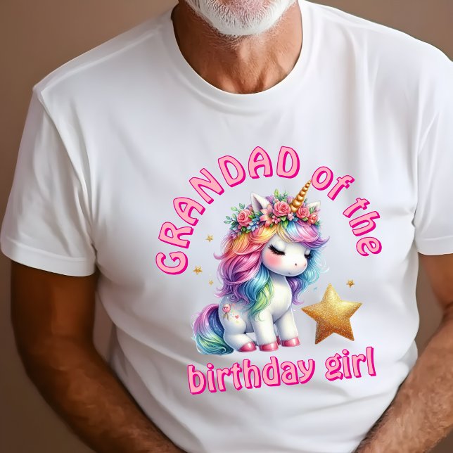 Camiseta Aniversário de magia de unicórnio do Glitter (Criador carregado)