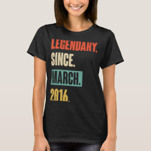 Camiseta Aniversário de Marcha 7 Decoração de 7 Anos Vintag