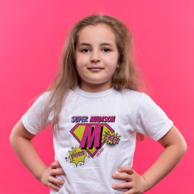 Camiseta Aniversário de Menina Rosa e Roxa (Criador carregado)