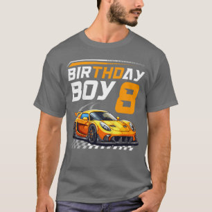 Camiseta Aniversário de Menino de 8 anos Corrida 8º Anivers