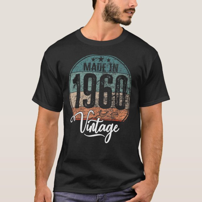 Camiseta Aniversário de nascimento de 1960 aniversário (Frente)