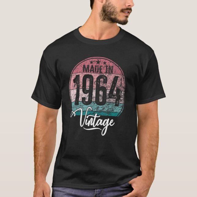 Camiseta Aniversário de nascimento de 1964 aniversário (Frente)