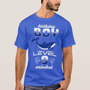 Camiseta Aniversário de nível 9 amante de golfinhos desbloq
