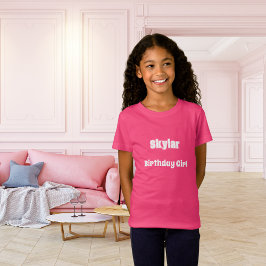 Camiseta Aniversário de nome rosa