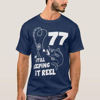 Camiseta Aniversário de Pesca 77.º aniversário Presente de