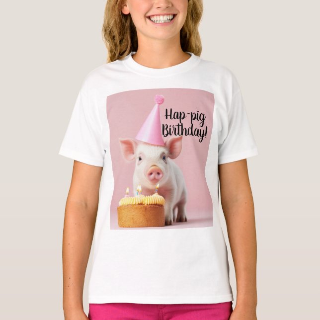 Camiseta Aniversário de porco! (Frente)
