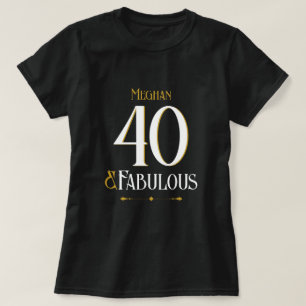 Camiseta Aniversário de Quarenta anos Elegante e Minimalist