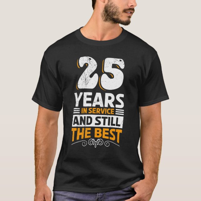 Camiseta Aniversário De Serviço 25 Anos De Aniversário De T (Frente)