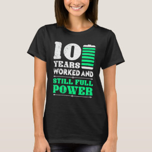 Camiseta Aniversário de Trabalho 10 Anos Aniversário da Emp