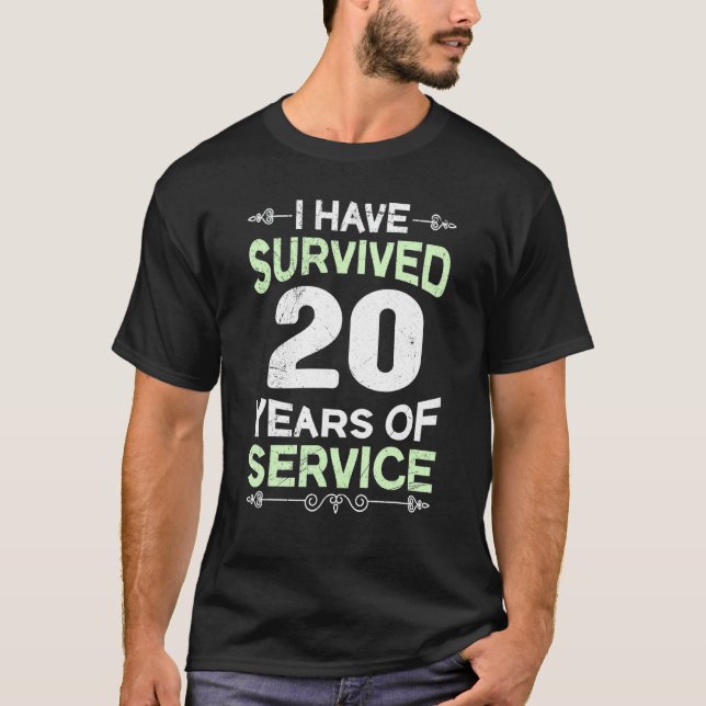 Camiseta Aniversário De Trabalho 20 Anos De Aniversário De  (Frente)