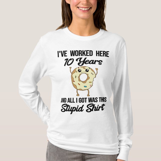 Camiseta Aniversário de Trabalho de 10 anos Apreciação de F (Frente)