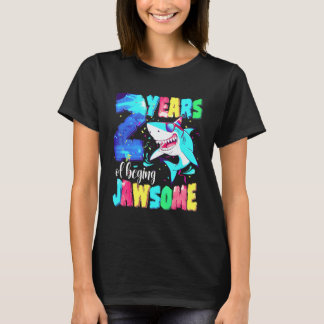 Camiseta Aniversário de Tubarão Fofo 2 Anos Meninos Meninas