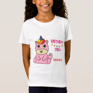 Camiseta aniversário de uma menina unicórnio, Toddler Bir