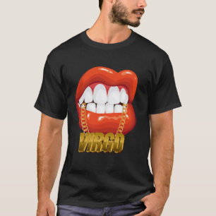 Camiseta Aniversário de Virgem Lábios Vermelhos Signo do Zo