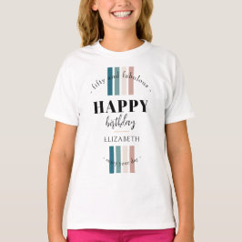 Camiseta Aniversário design minimalista em cores pastosas