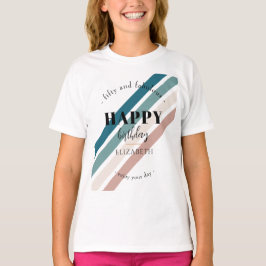 Camiseta Aniversário design minimalista em cores pastosas