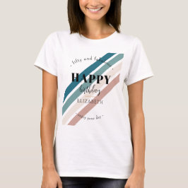 Camiseta Aniversário design minimalista em cores pastosas