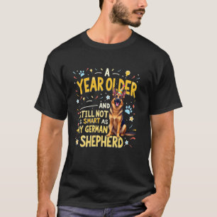 Camiseta Aniversário Divertido Cachorro Pastor Alemão 1