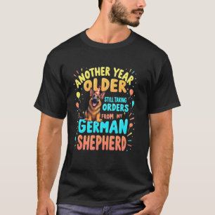 Camiseta Aniversário Divertido Cachorro Pastor Alemão 2